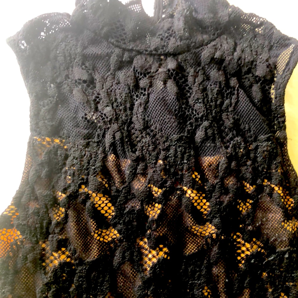 Nightcap black lace stretch spandex top sexy